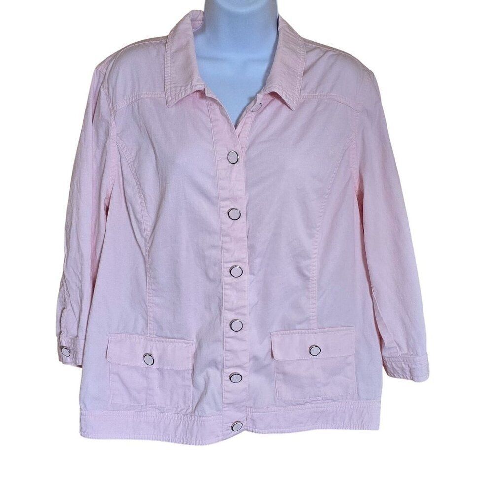 Pink Button-Front Utility Jacket barbie fairycore cottagecore garden party